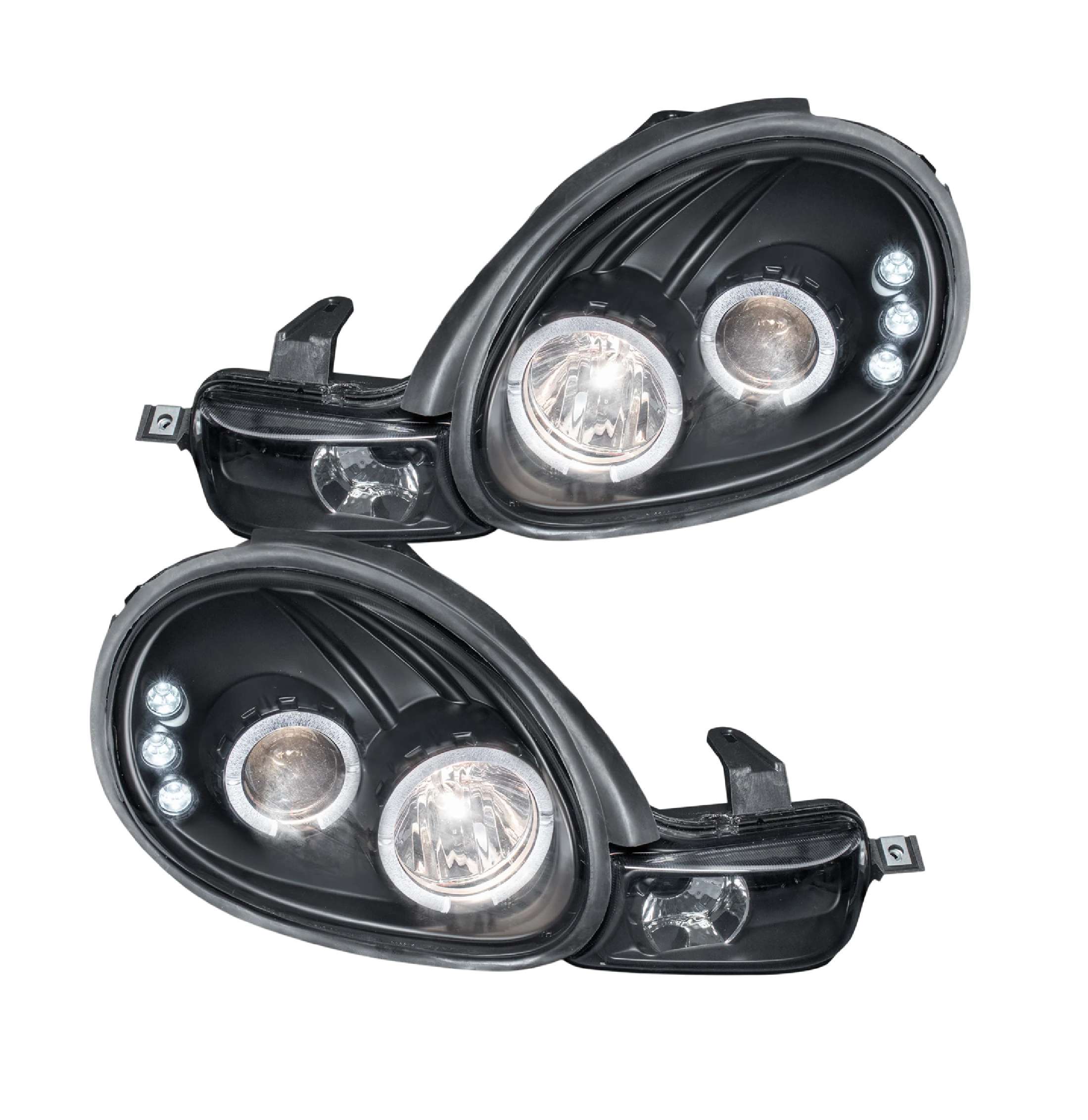 Par faros Dodge Neon 2000–2002 Con Lupa Ojo De Ángel