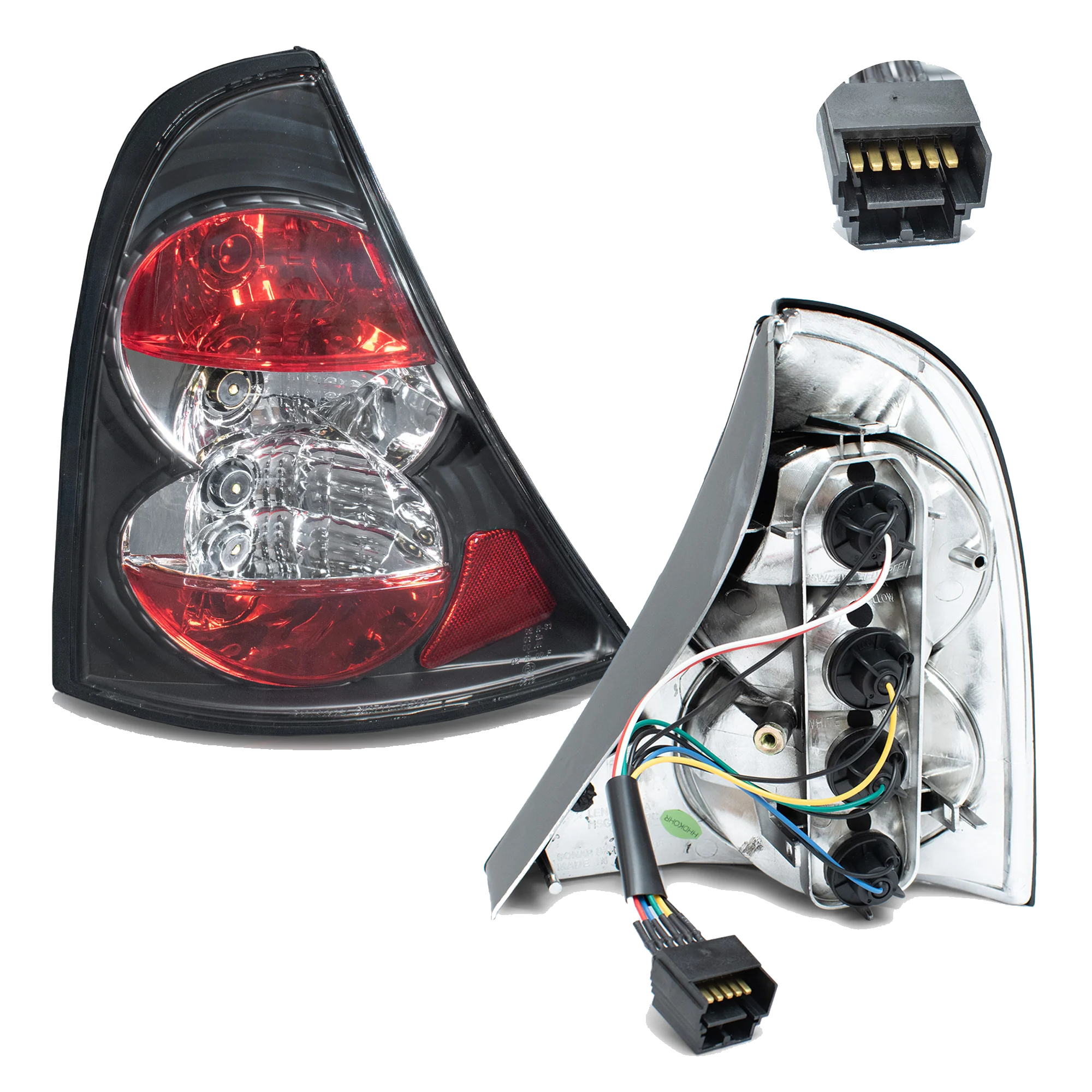 Par de Calaveras Renault Clio 2001-2004 Con Arnes Negras