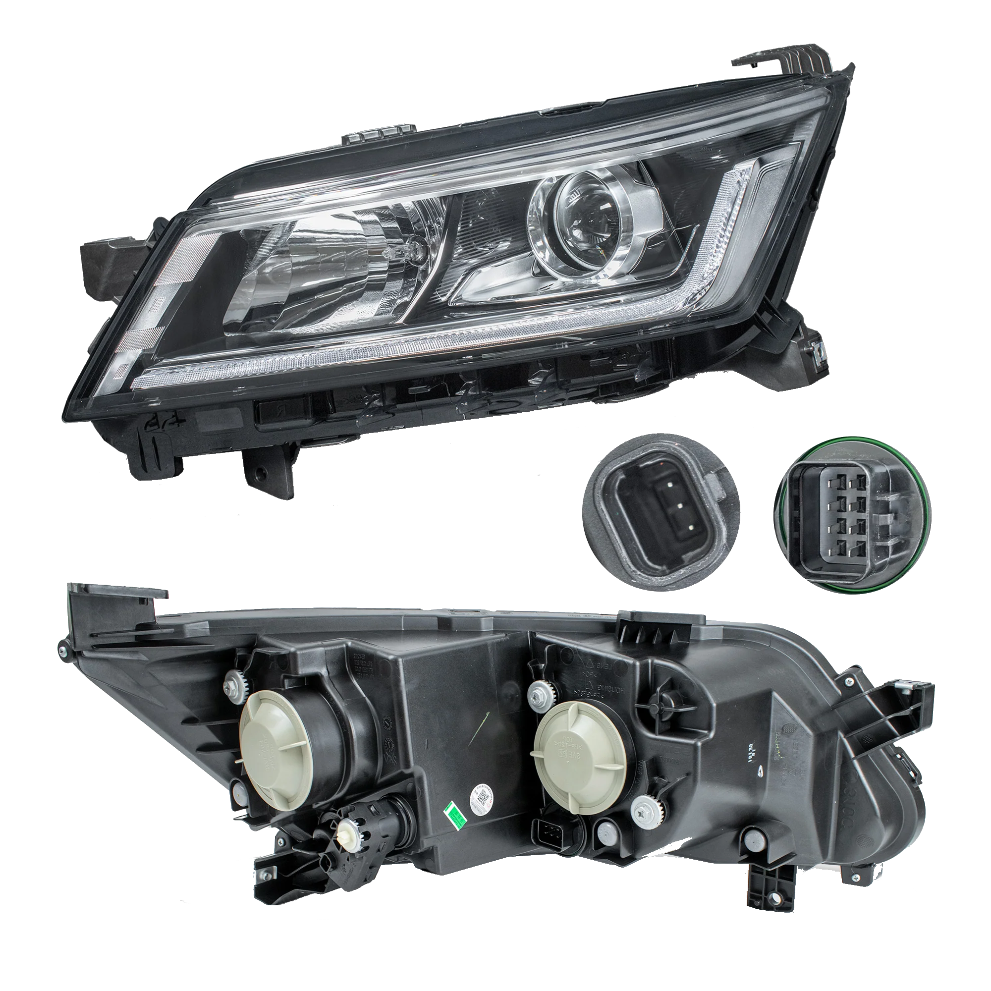 Faro Izquierdo Chevrolet Aveo 2025–2026 8pin Con luz de dia y foco halogeno