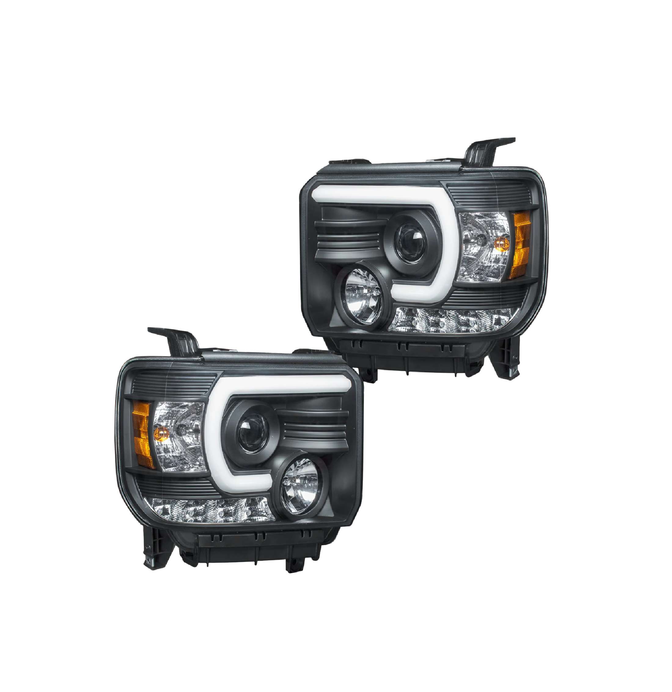 Par faros Gmc Sierra 2014–2017 Con Lupa Y Luz De Dia