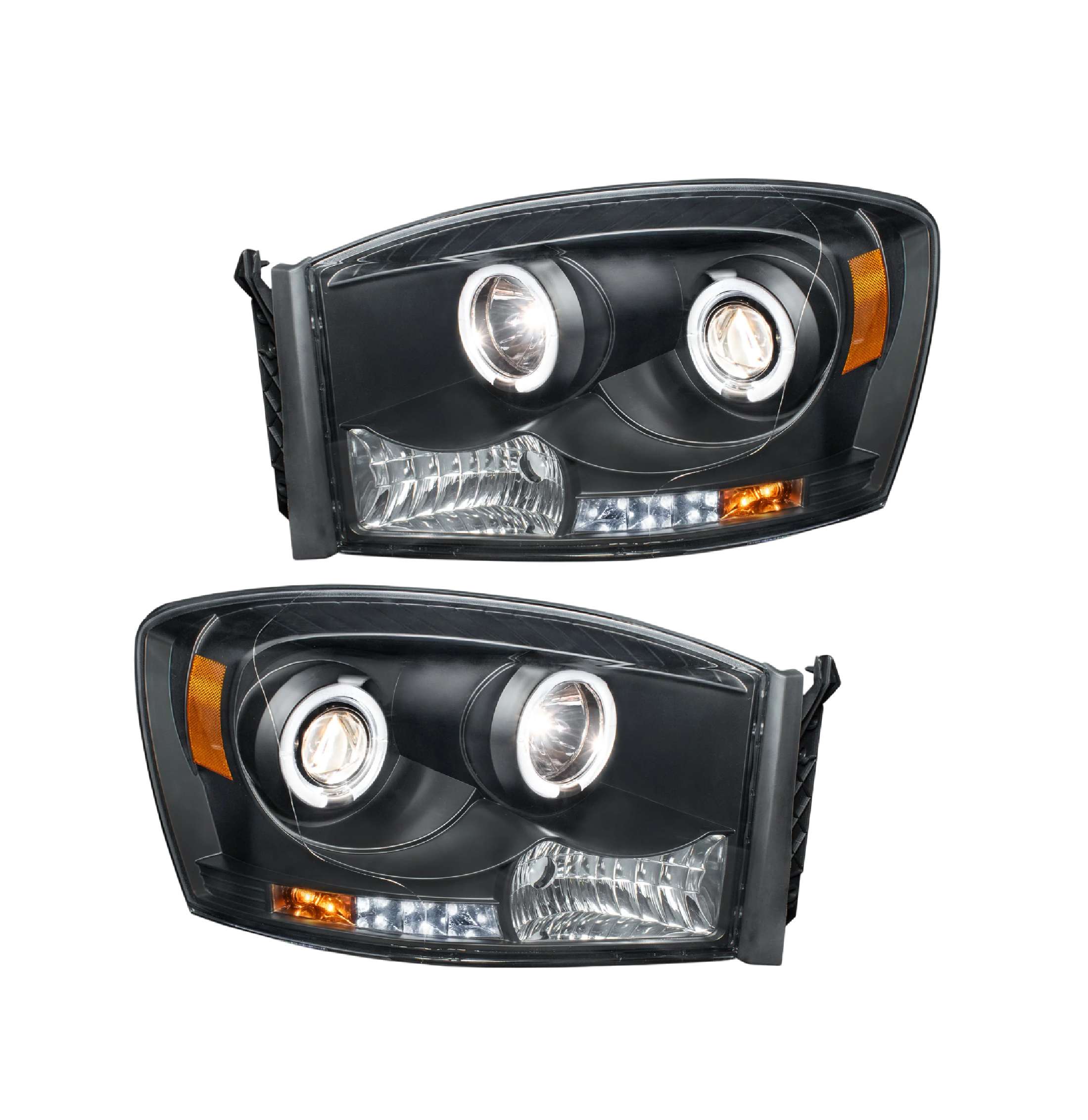 Par faros Dodge Ram 2006–2008 Con Lupa Y Luz De Dia