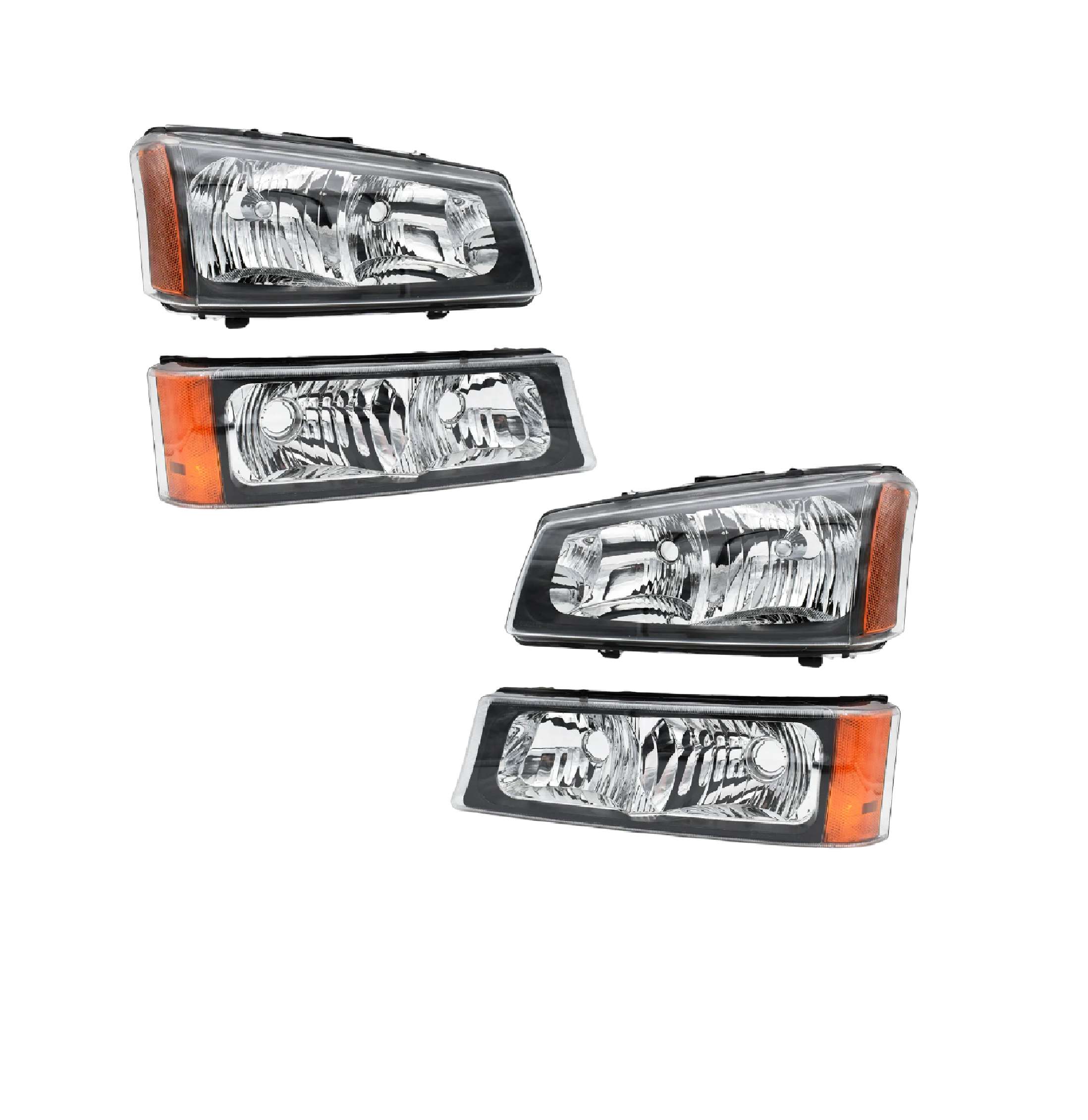 Par faros Chevrolet Silverado/Cheyenne 2003–2006 Negros