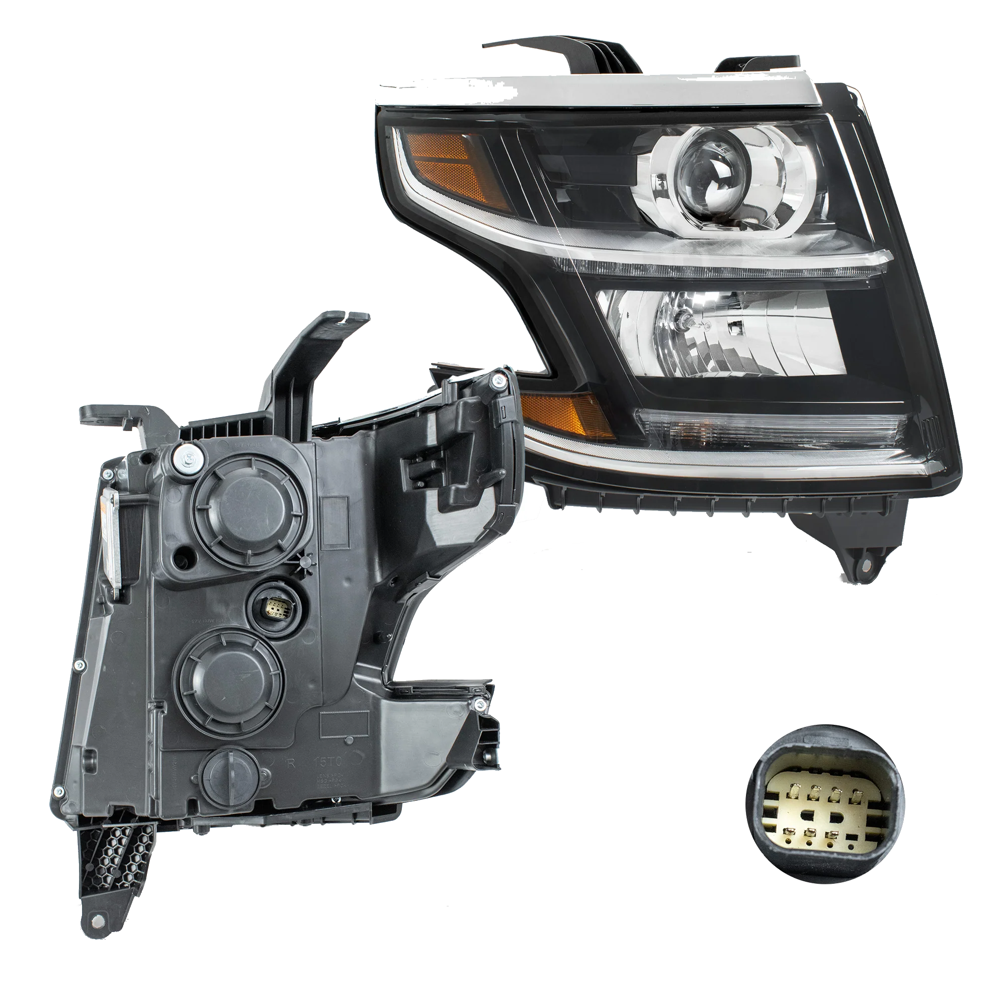 Faro Derecho Chevrolet Suburban Tahoe Avalanche 2015–2020 Con luz de dia, Con foco xenon Con balastra