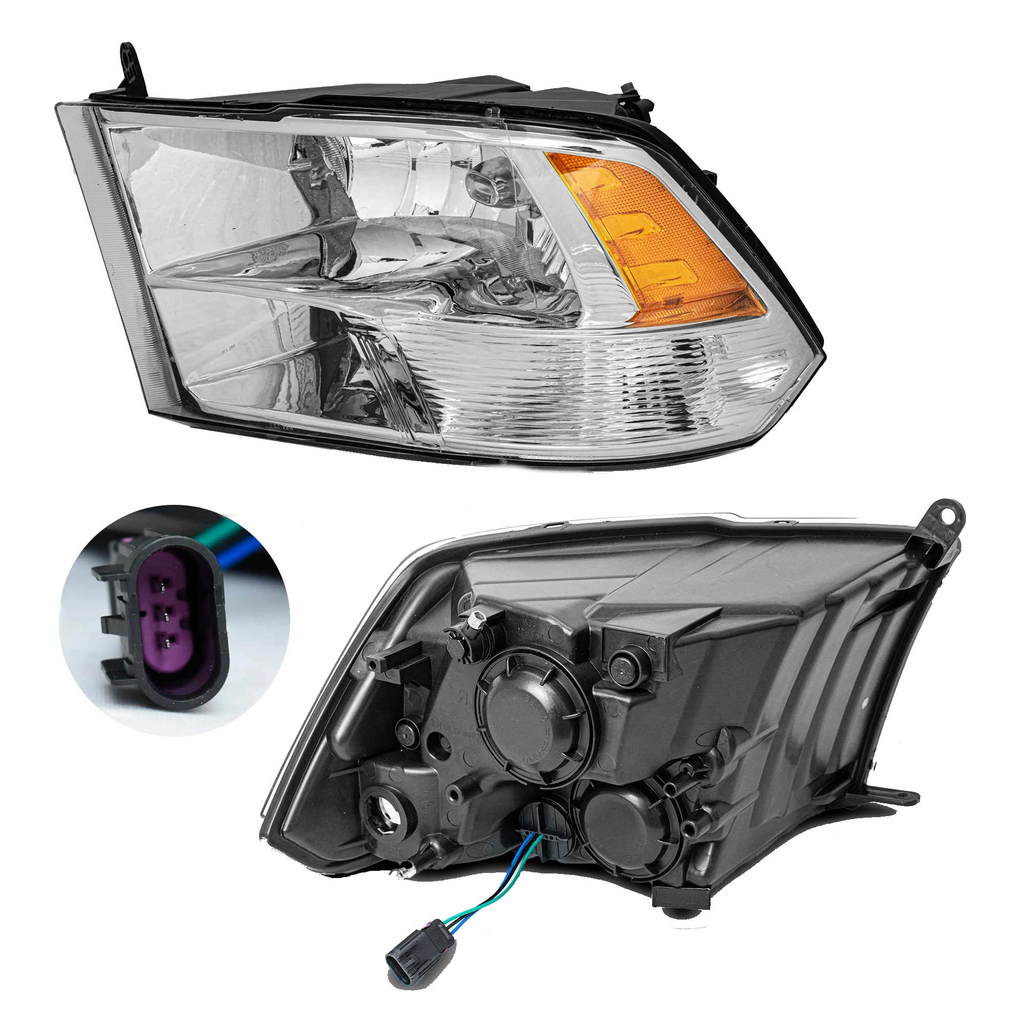 Faro Izquierdo Dodge Ram 2009–2023 para 2 focos