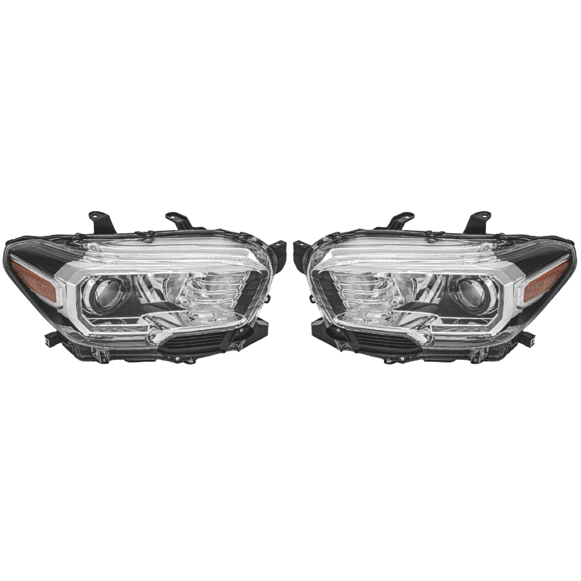 Par Faros Toyota Taccoma 2016–2023 Fondo Negro Con luz de dia DRL
