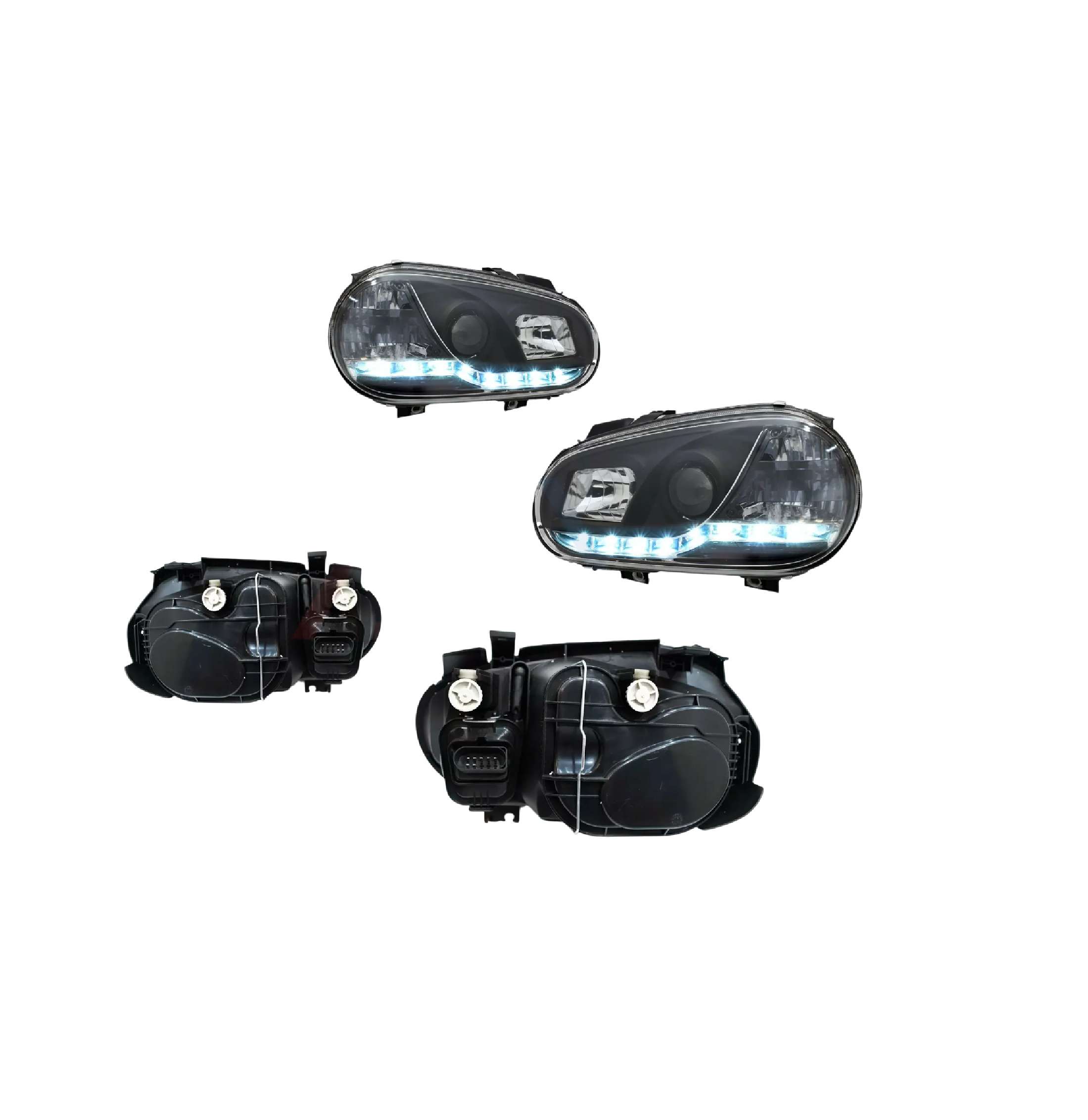 Par faros Led Volkswagen Golf A4 1999–2002 Con Lupa Tira De