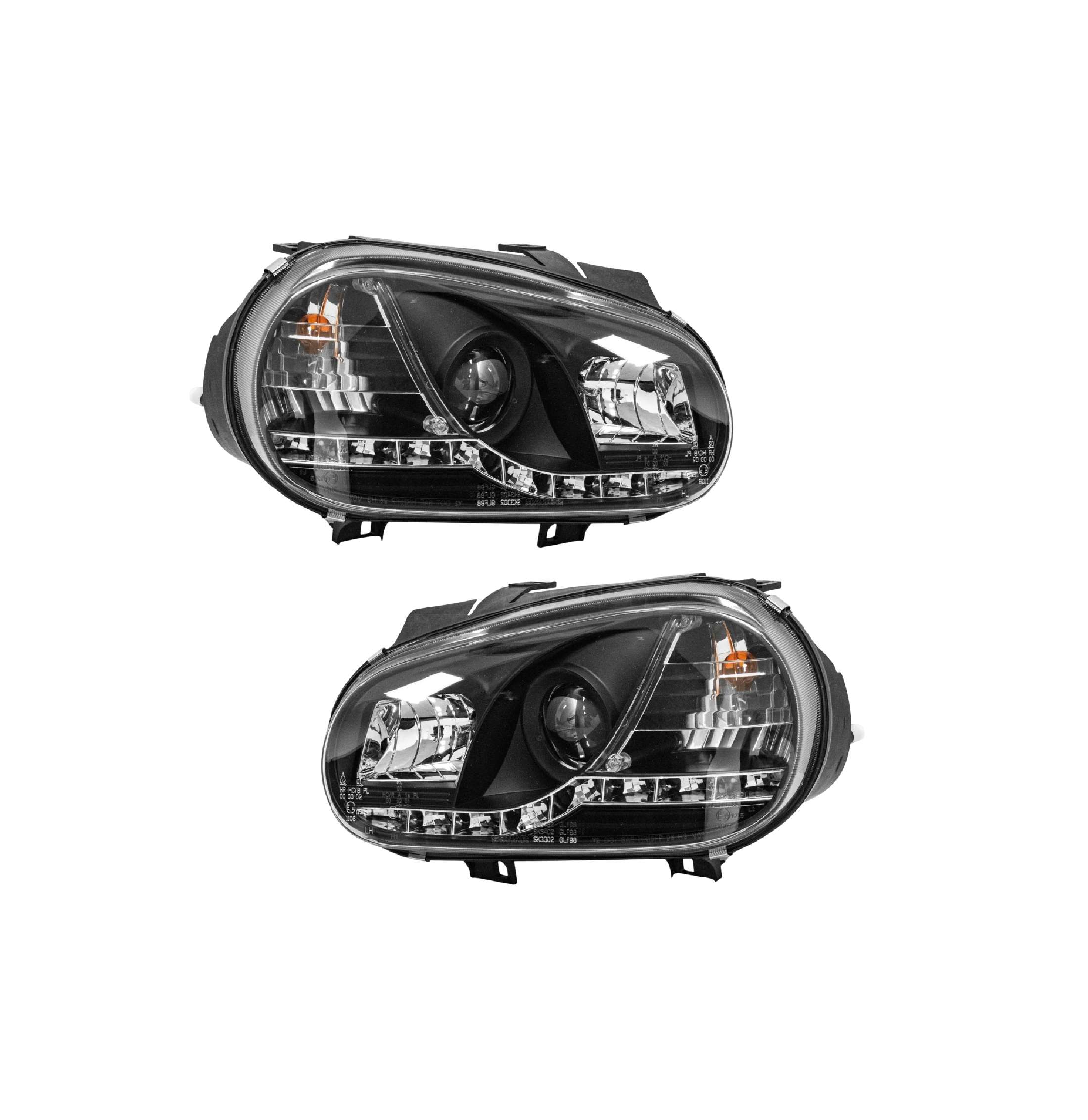 Par faros Led Volkswagen Golf 2000–2005 Con Lupa Tira De