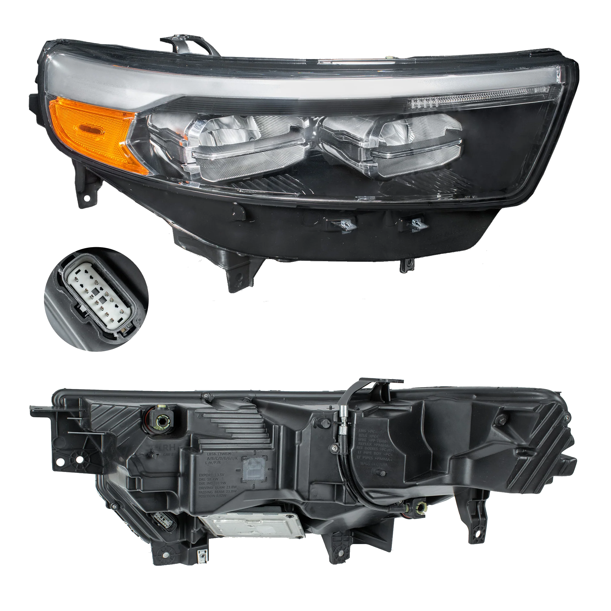 Faro Derecho Ford Explorer 2020–2025 Led Con luz de dia Filo Cromado