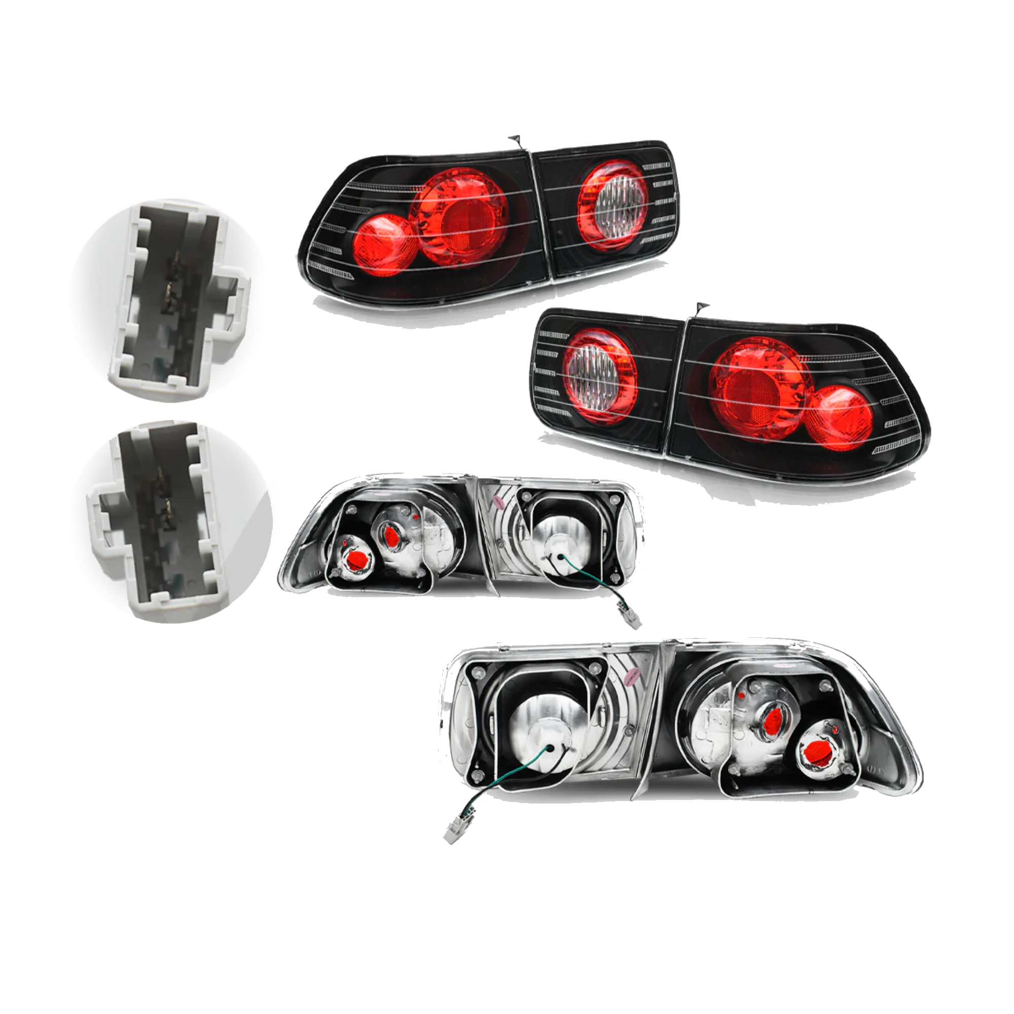 Par de Calaveras Honda Civic 1996-2000 Negras