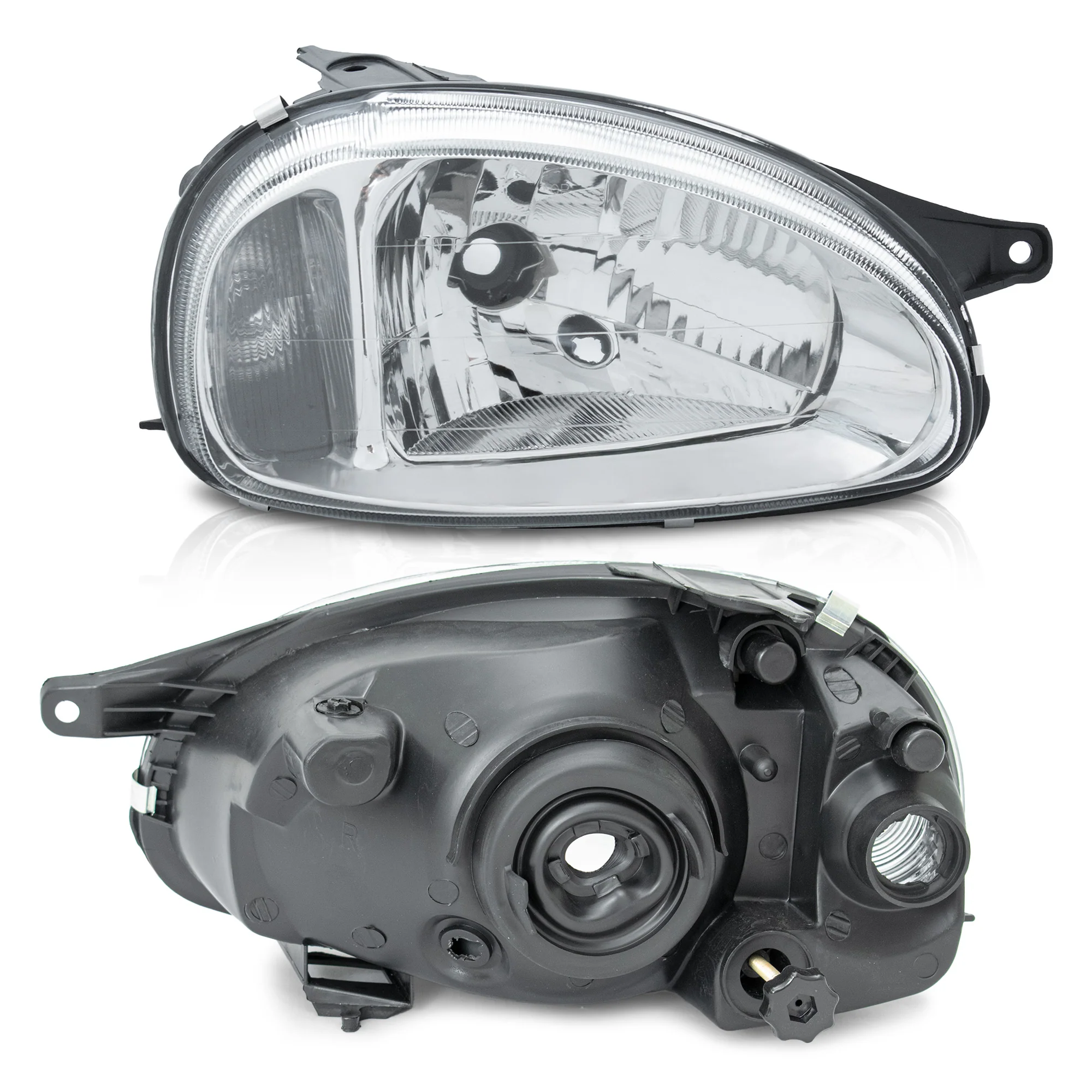Faro Derecho Chevrolet Chevy C1 1994–2003 Fondo Cromado Liso