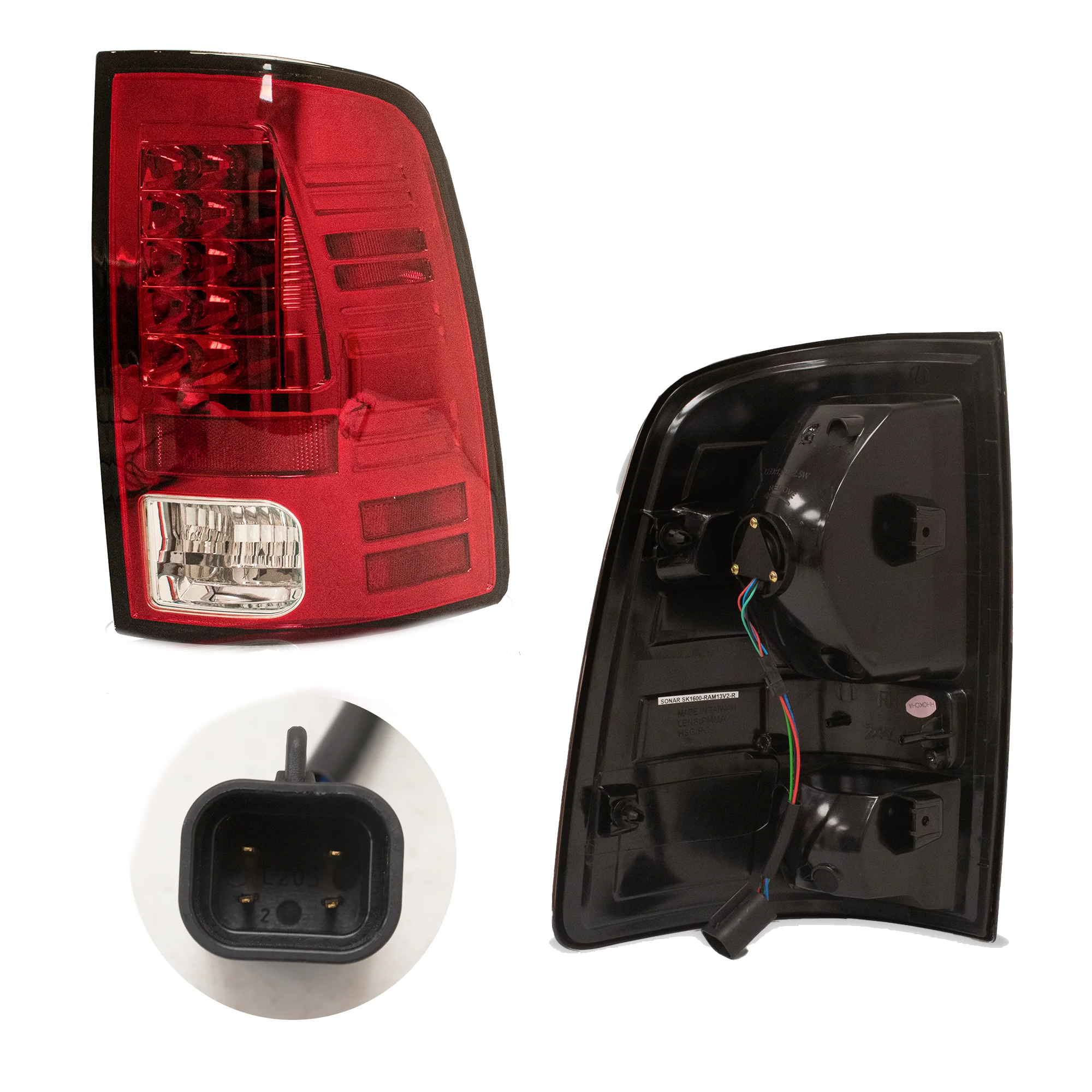 Par de Calaveras dodge Rarm 2013-2023 LED Negras