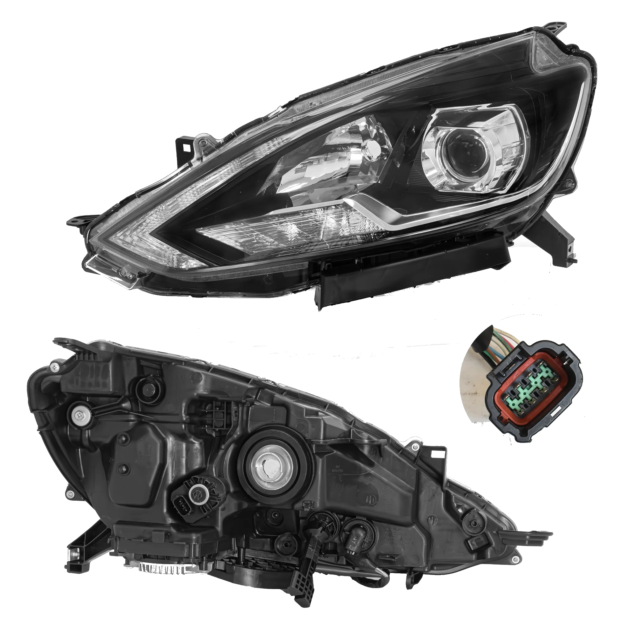 Faro Izquierdo Nissan Sentra 2017–2019 Con foco led Con balastra Con luz de dia Con motor