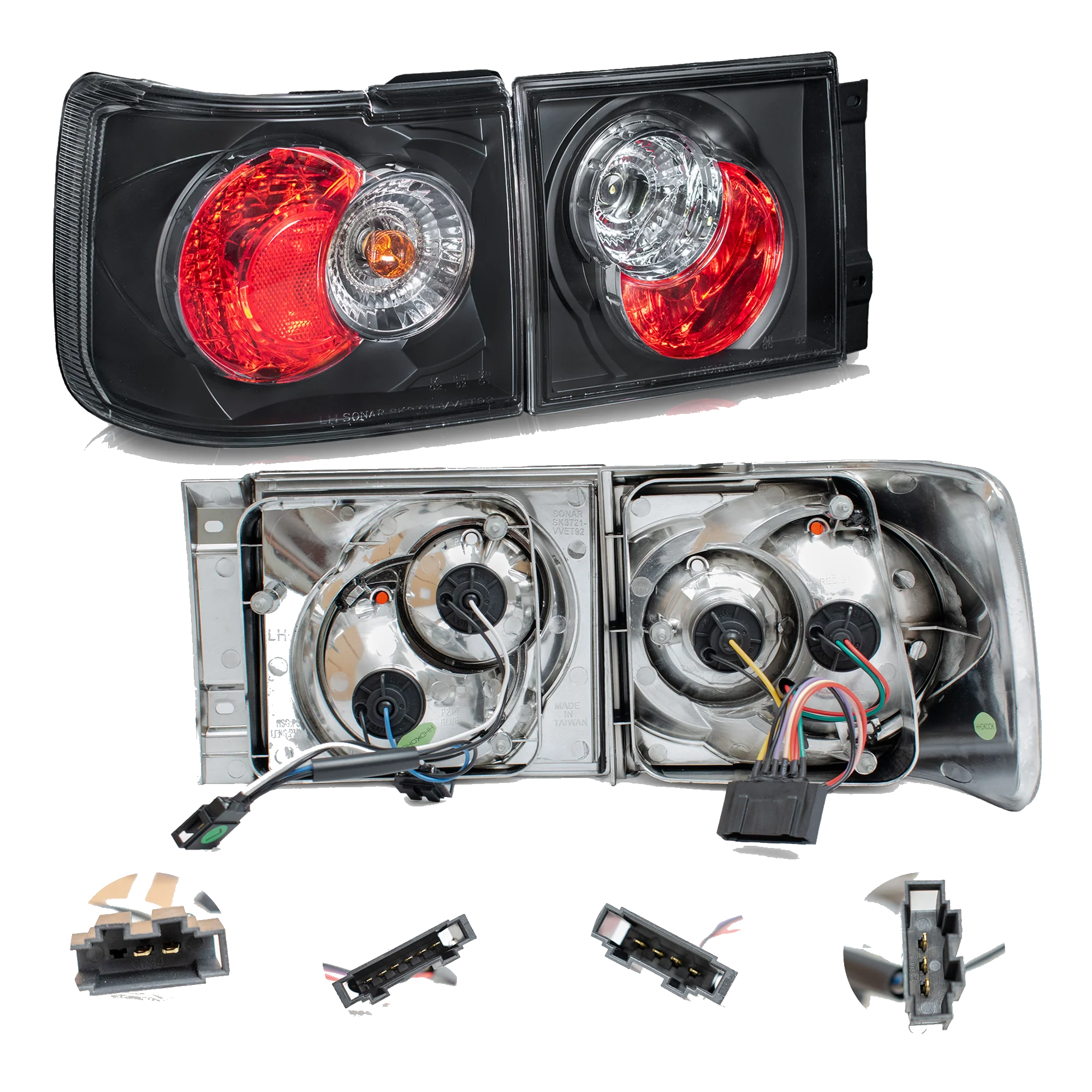 Par de Calaveras Volkswagen Jetta A3 1993-1999 Negras
