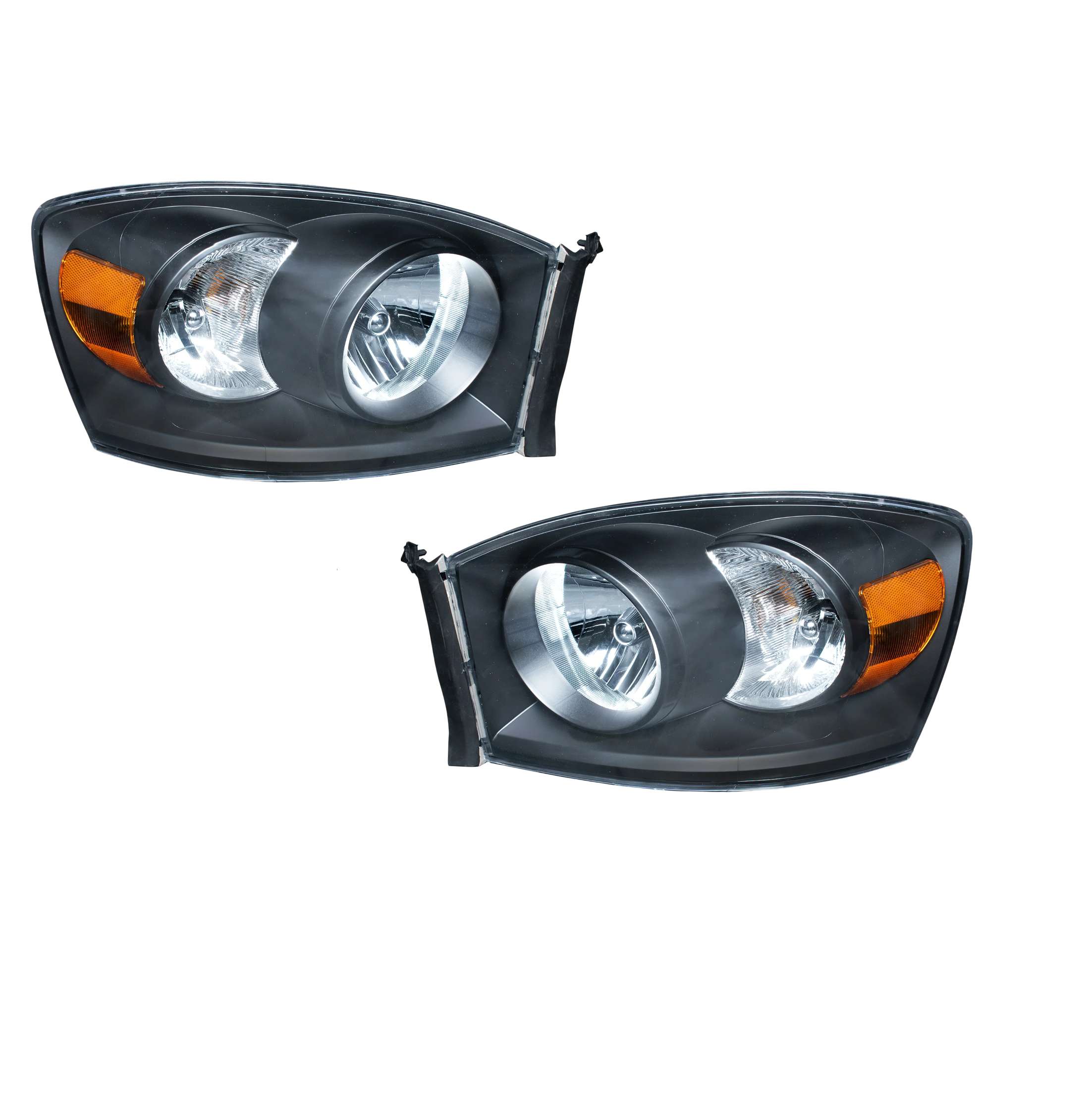 Par faros Dodge Ram 2006–2008 Negros