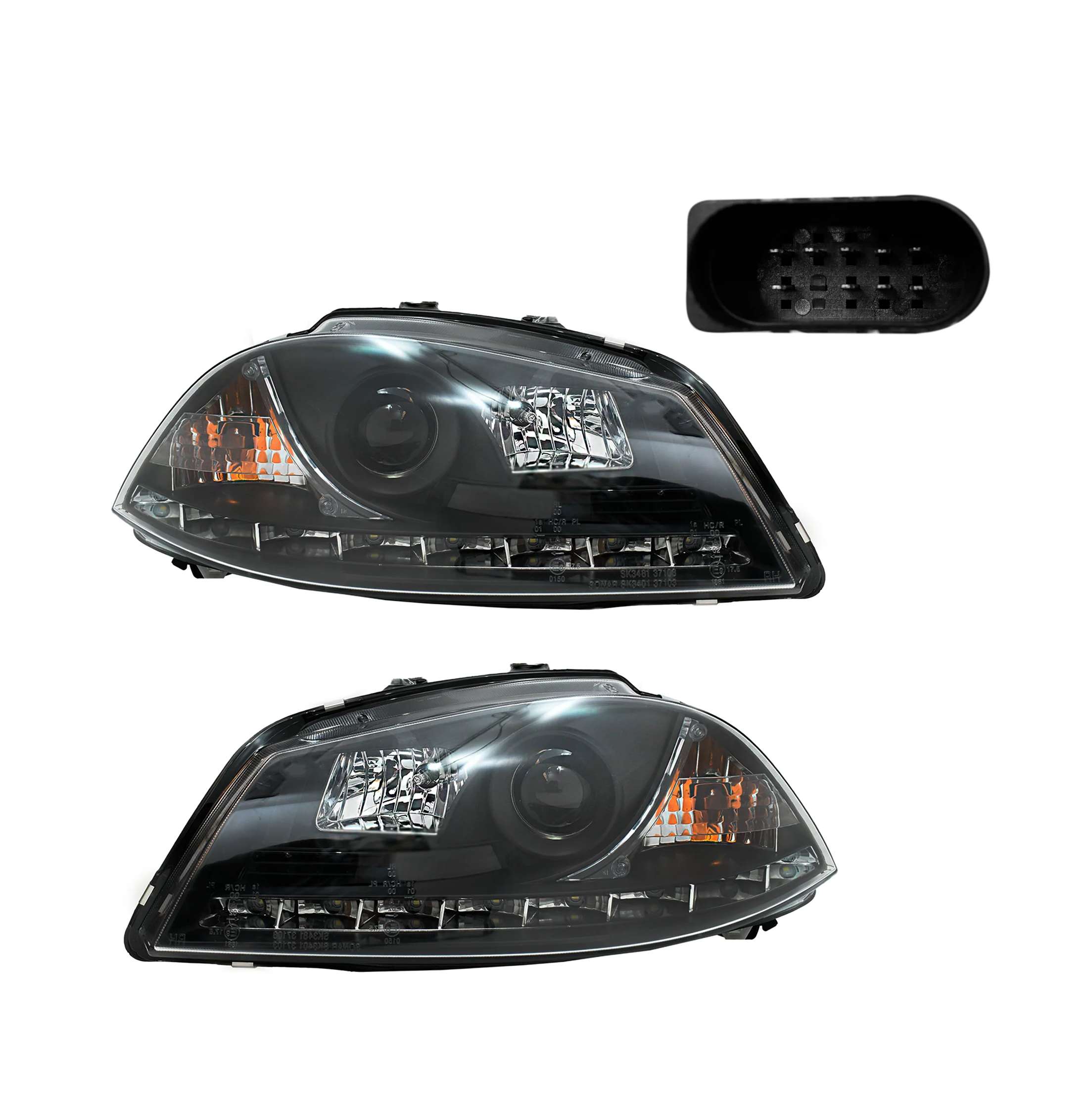 Par faros Seat Ibiza 2003–2007 Con Lupa Luz De Dia