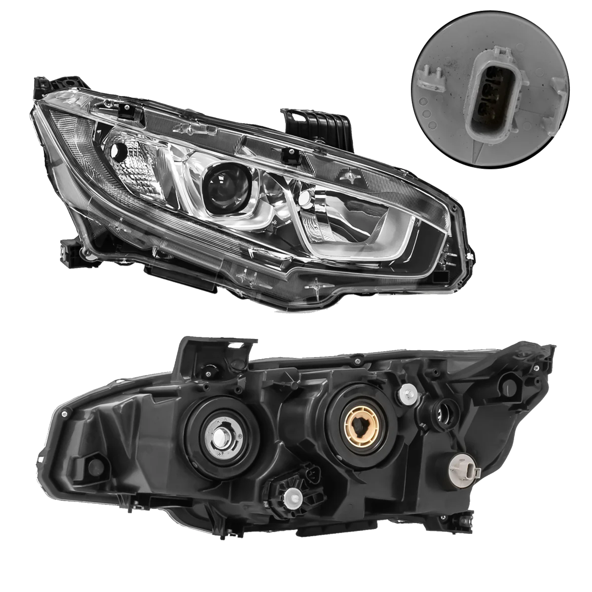 Faro Derecho Honda Civic 2016–2021 Con luz de dia