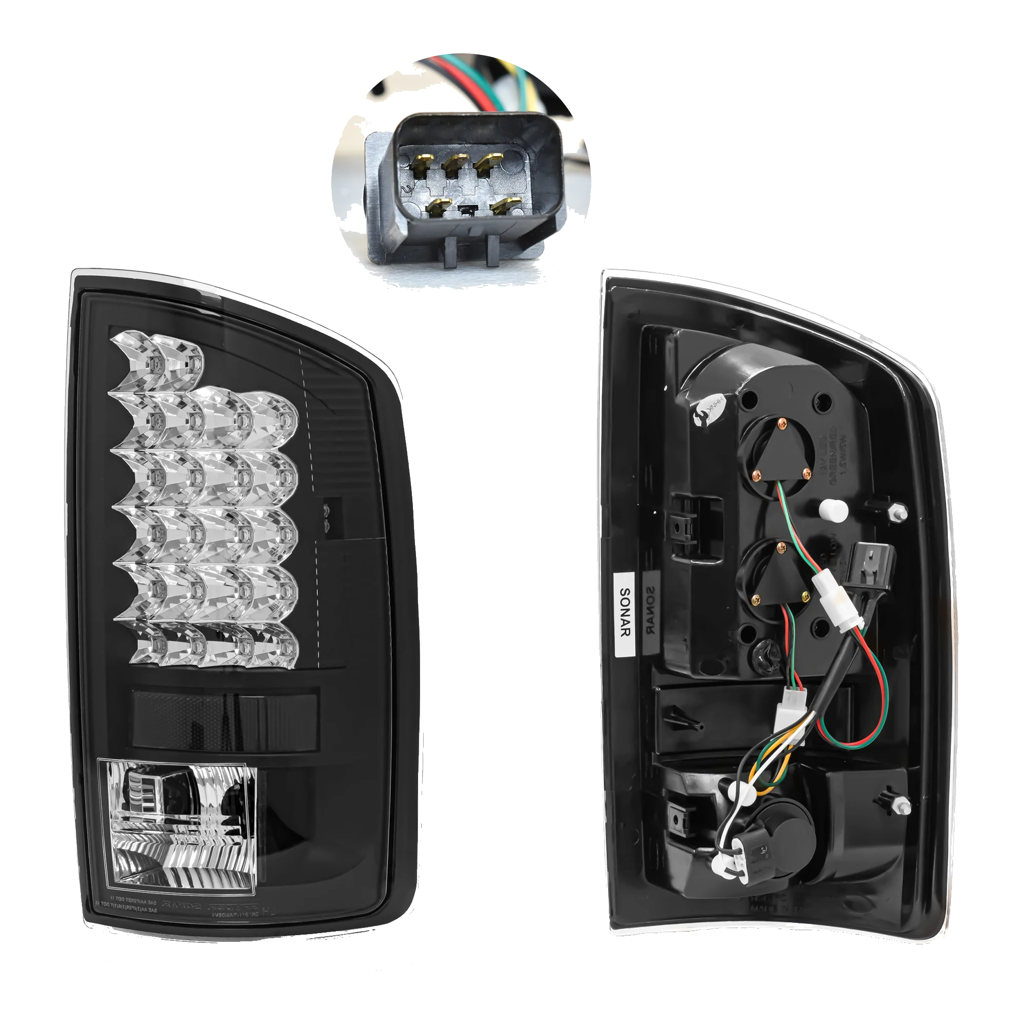 Par de Calaveras dodge Rarm 2006-2008 LED negras