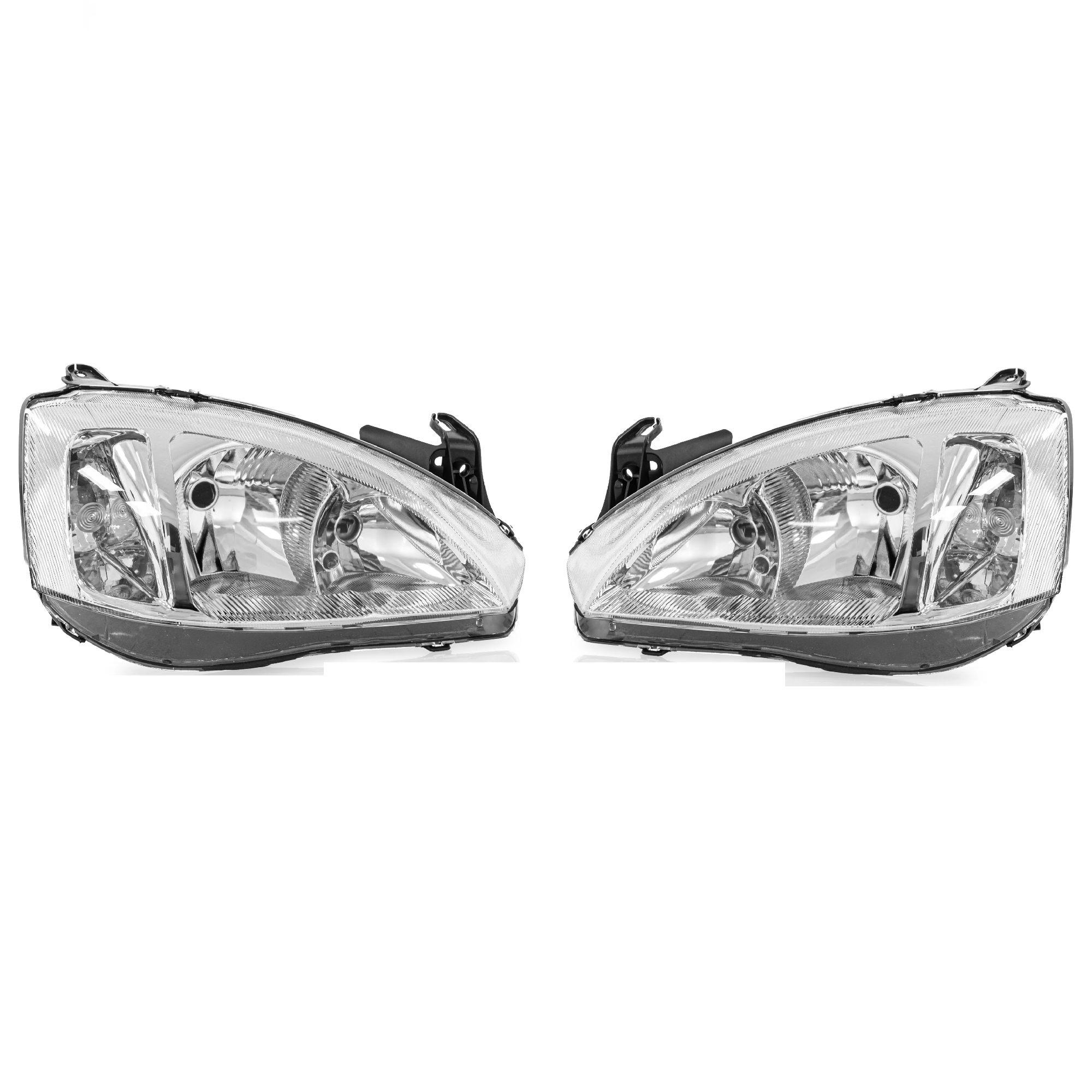 Par Faros Chevrolet Corsa Tornado 2003–2008 cuarto liso Fondo Cromado