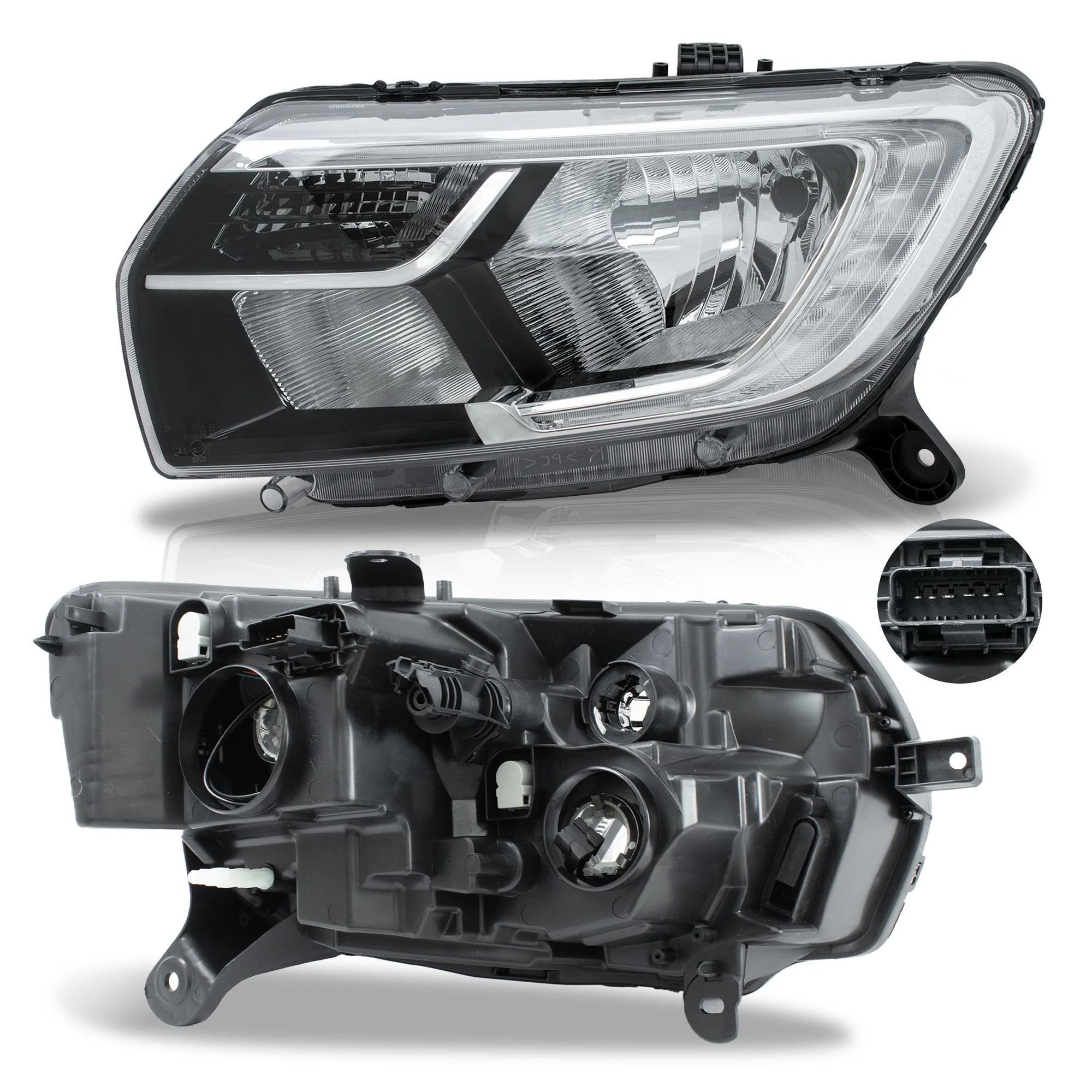 Faro Izquierdo Renault Logan 20232026 / Stepwway 20202026 Con luz de dia Led