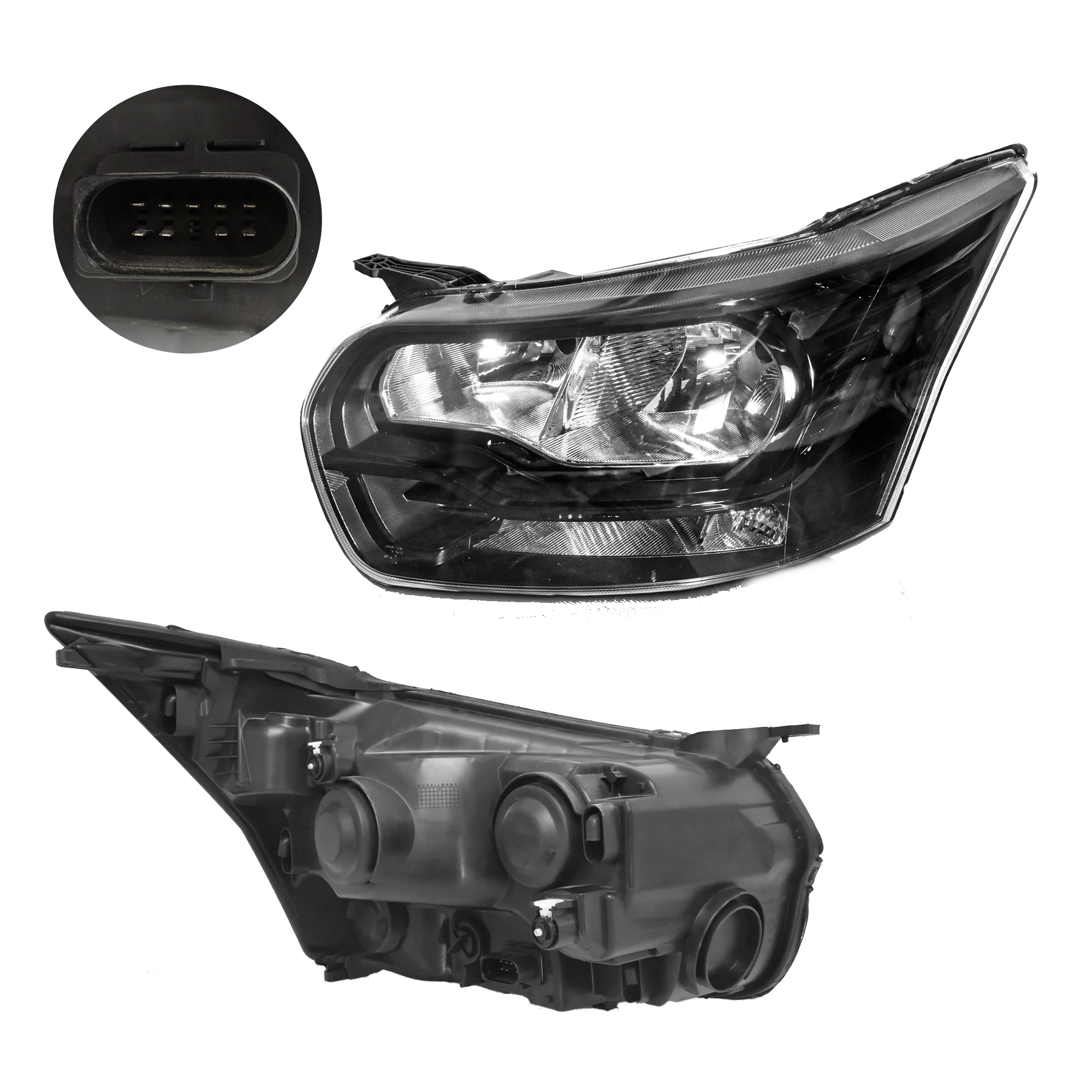 Faro Izquierdo Ford transit van 2014–2017 Fondo Negro
