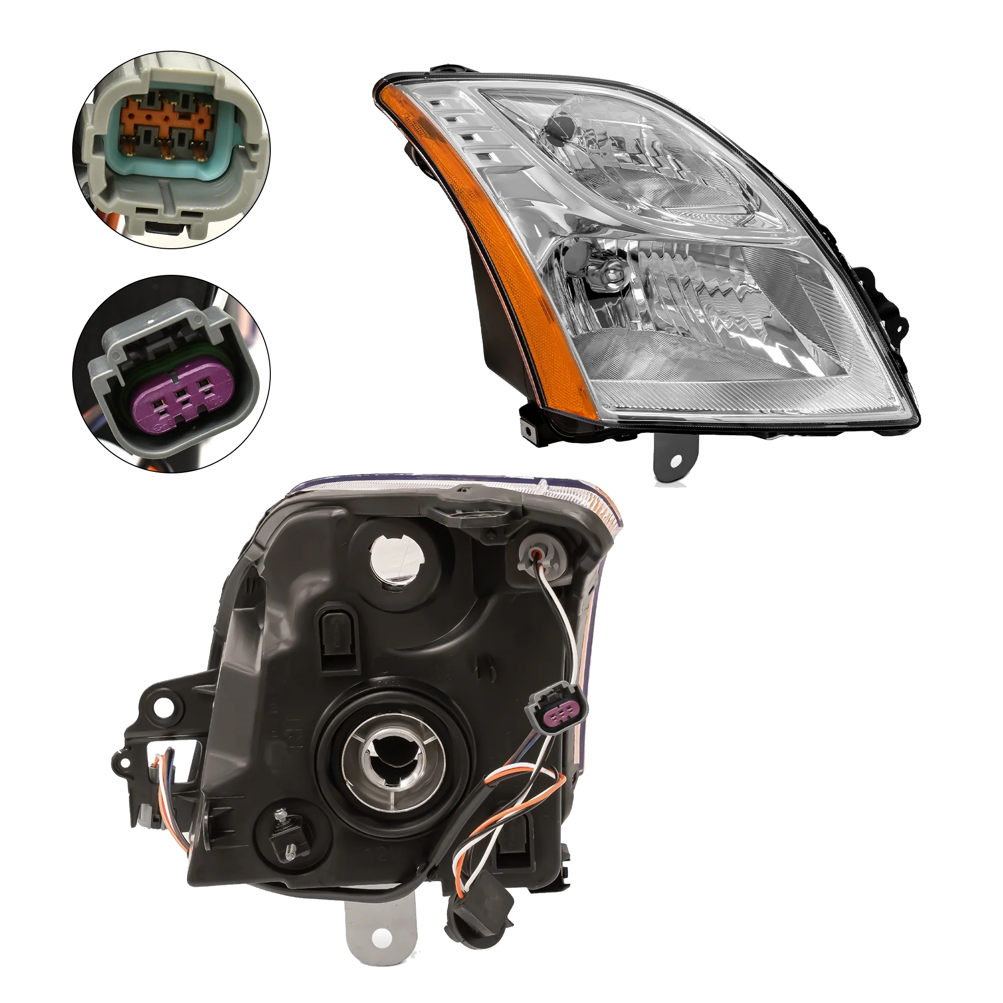 Faro Derecho Nissan Sentra 2010–2012 Fondo Cromado