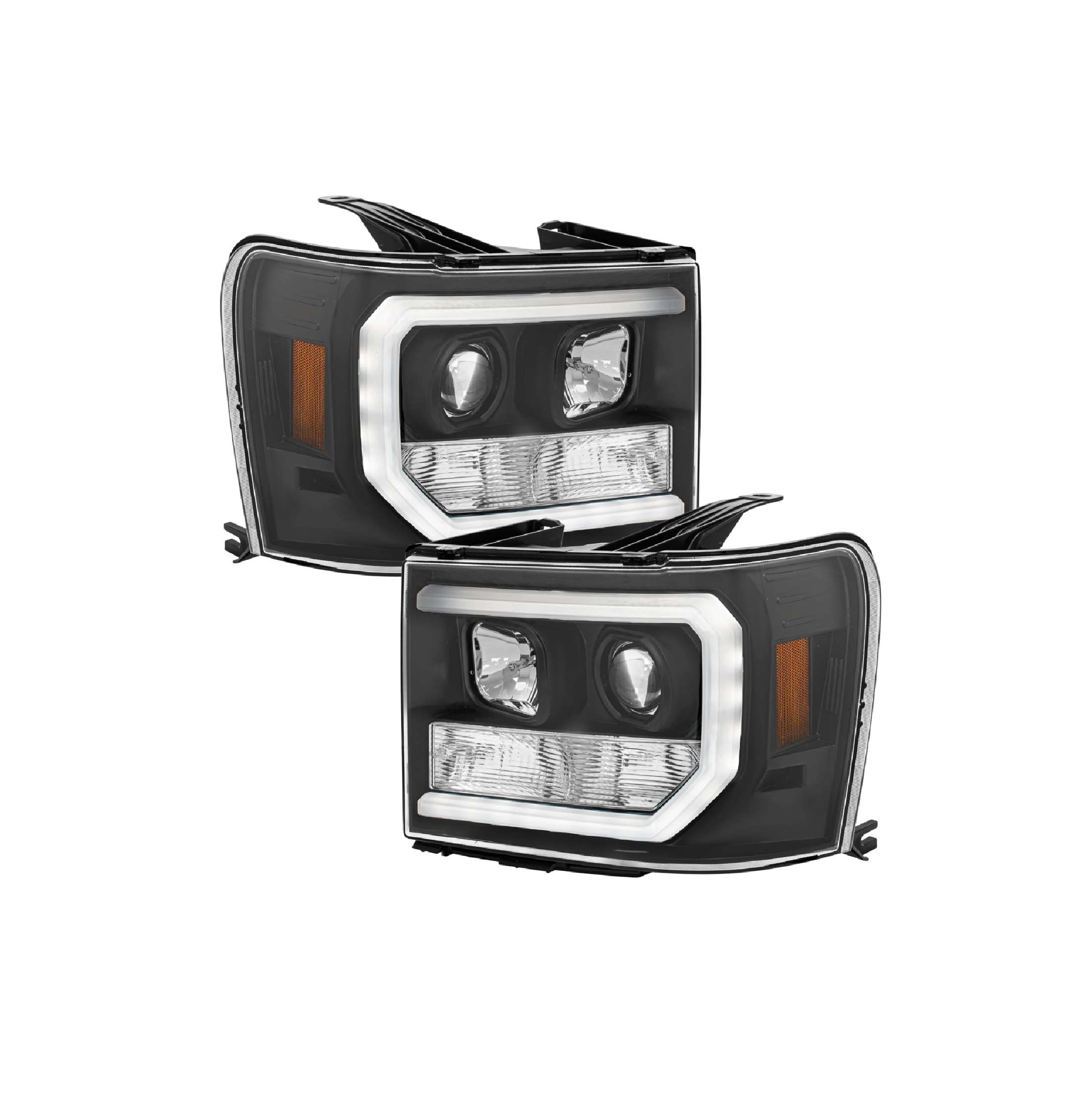 Par faros Gmc Sierra 2007–2013 Con Lupa Y Luz De Dia