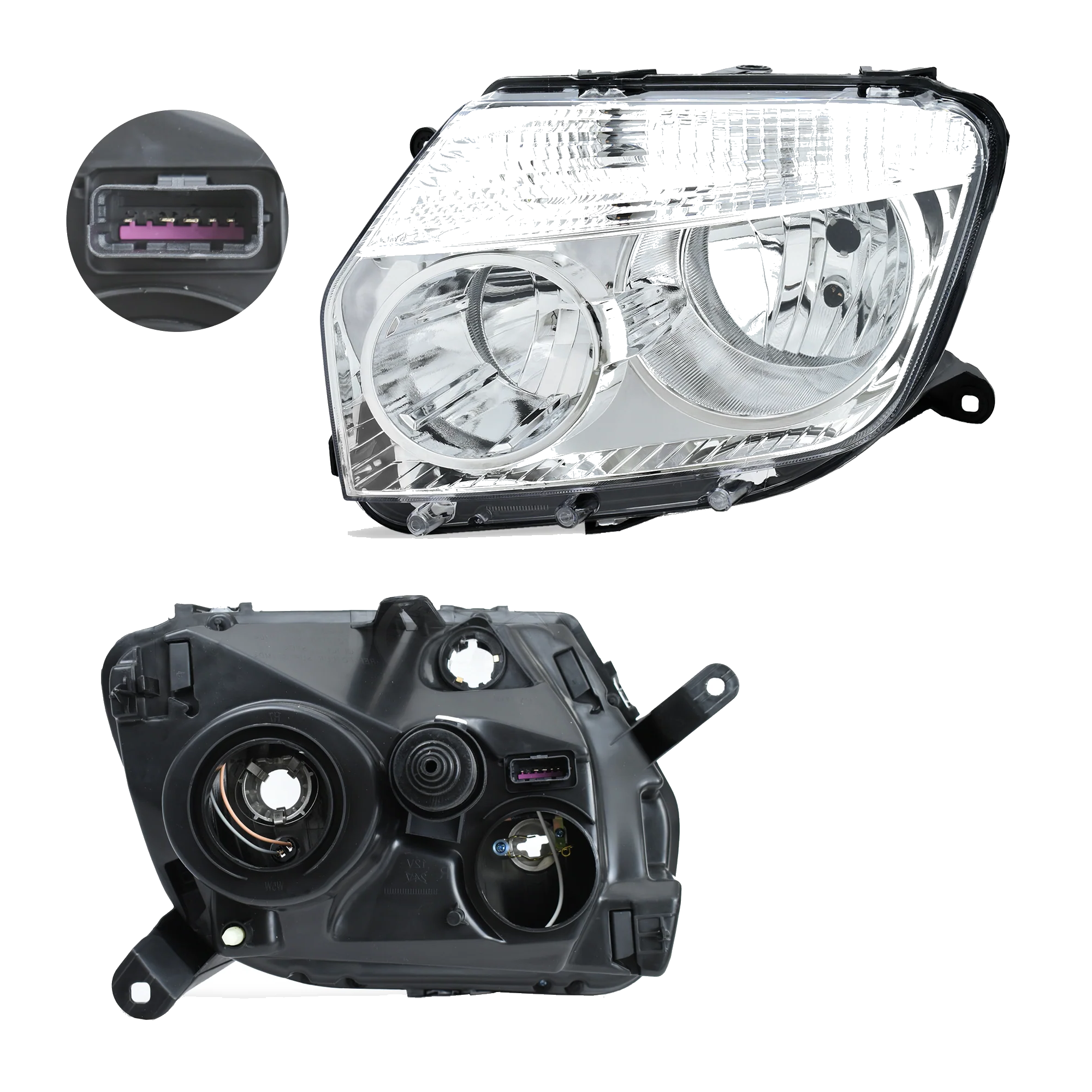 Faro Izquierdo Renault Duster 20132016 Fondo Cromado