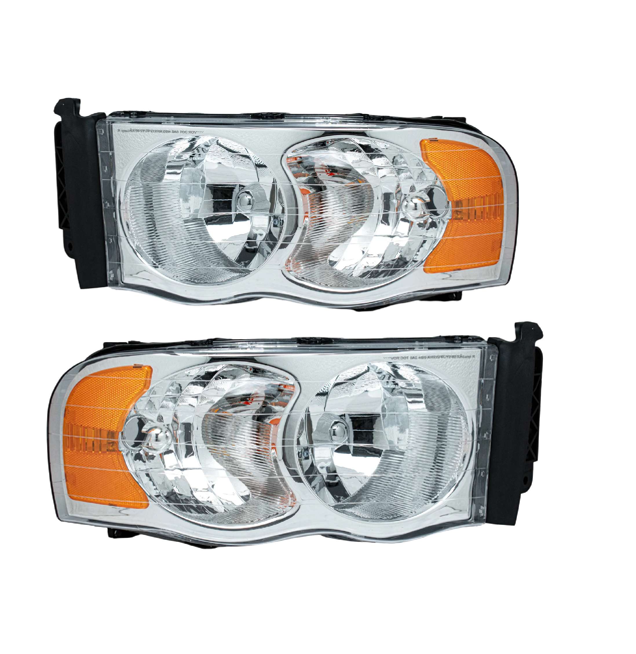Par faros Dodge Ram 2002–2005 Cromo
