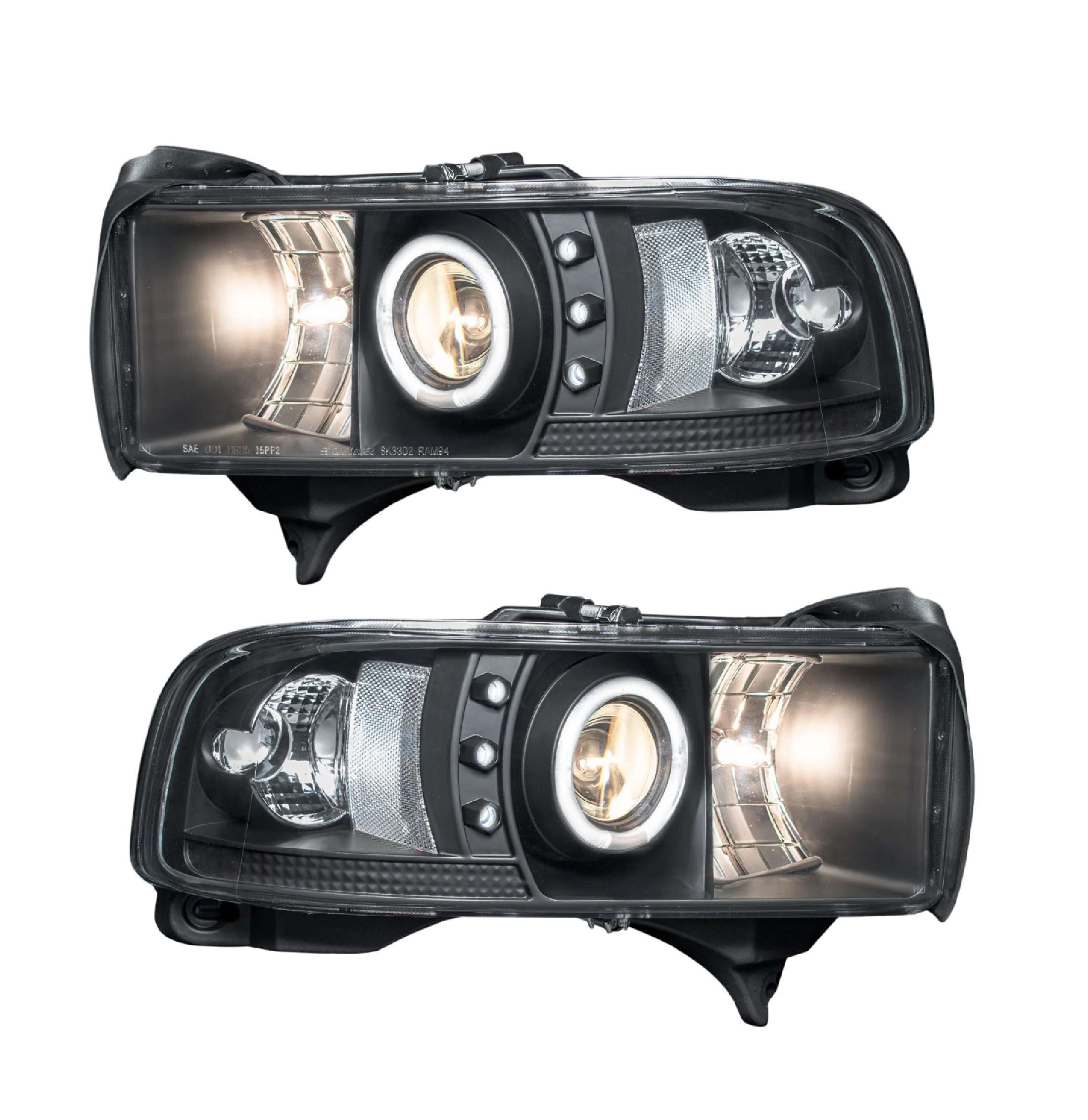 Par faros Dodge Ram 1994–2001 Con Lupa Y Ojo De Angel